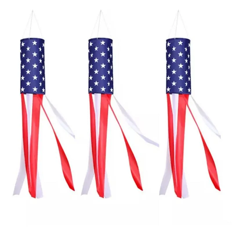 Us American Flag Windsock Durable Outdoor Hanging Yard and Garden Decoration 60-Inch