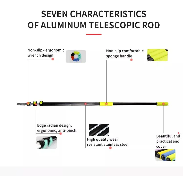 Flip Lockimg PRO Aluminum Telescopic Tube, Extension Pole Parts, Water Fed Pole